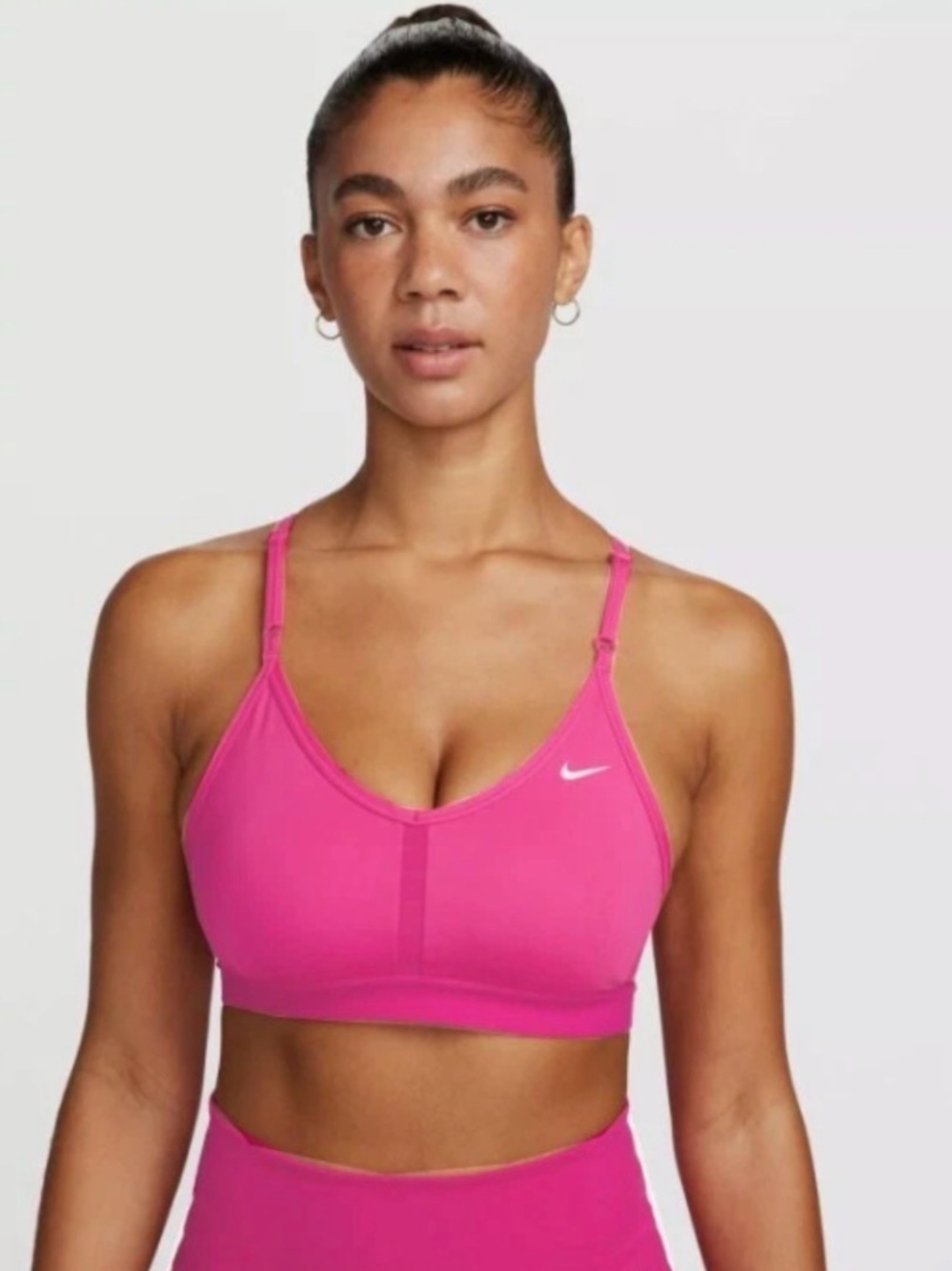 Nike Women's Hot Pink Adjustable-Strap Sports Bra